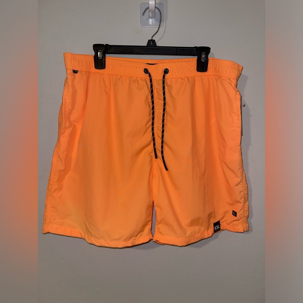Pez-K Puerto Rico Volley Shorts Bright Orange Swim Trunks Mens XXL